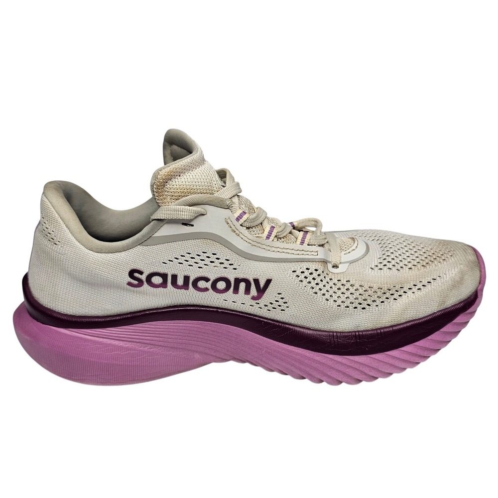 Saucony Kinvara 15 Womens 8.5 Cream Purple Running Shoes S10903-110 Low Top - Picture 8 of 11